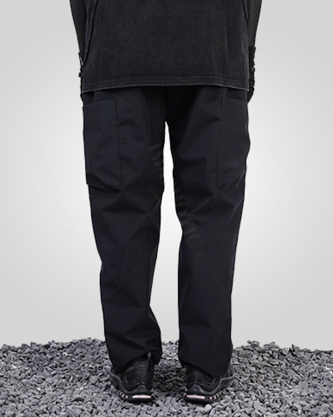 Functional Black Baggy Cargo Pants