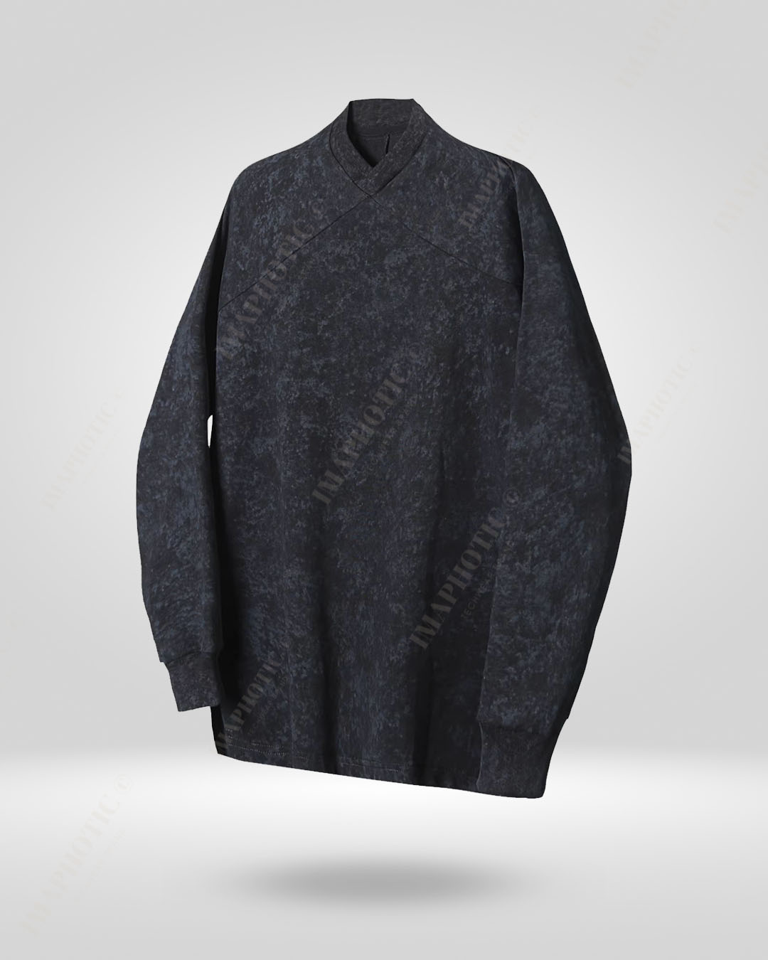 Classic Distressed Pullover V-Neck Sweatshirt