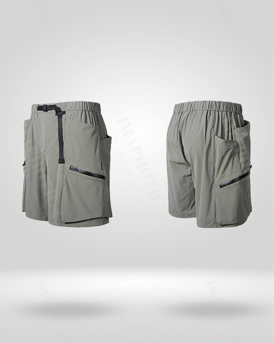 Grey Nylon Cargo shorts