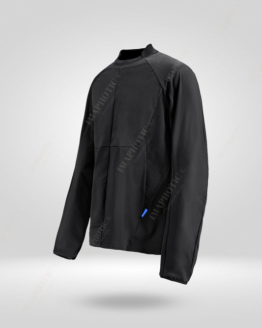 Urban Edge Tactical Raglan Sweatshirt | Modern Black Attire