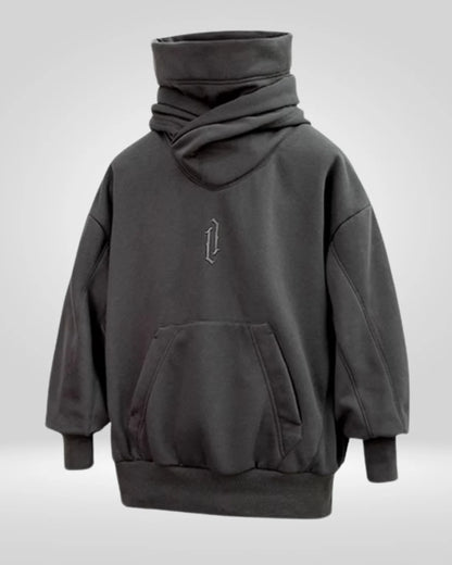 Gray turtleneck hoodie​