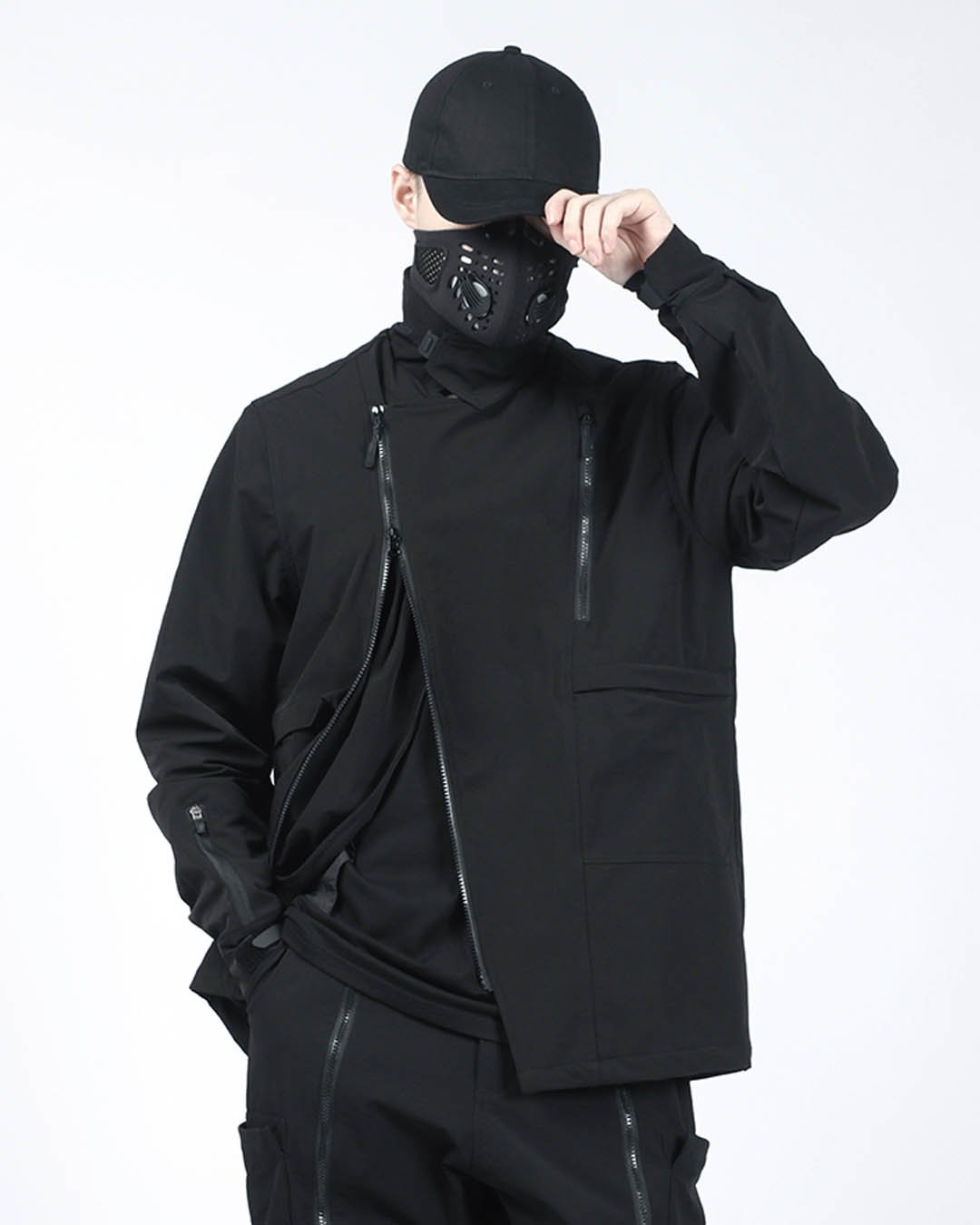 black techwear jacket